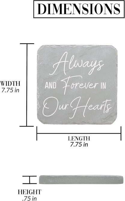 Pavilion Gift Company 25323 Always & Forever-7.75" x 7.75" Garden Stone, Light Gray, White