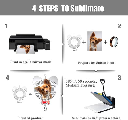 4Pack 10 inch Sublimation Wind Spinner Blanks 3D Aluminum Metal Wind Sculpture Kinetic Spinners for Yard and Garden Indoor Art Ornaments Hanging Decoration (Dog)