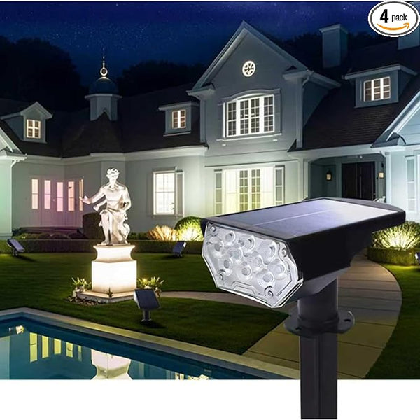 1 Pack Solar Powered Outdoor Spot Lights Outside Waterproof 20 LEDs Landscape Spotlights Dusk to Dawn for House Yard Tree, Plants, Walls, Path, Garden, Statues, Superior Accent Uplighting Cool White
