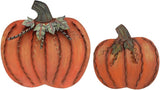 Linfevisi Metal Pumpkin Decor for Outside Standing Pumpkin Sign Flat Fall Porch Decor Yard Pumpkins Statue Outdoor Fall Decorations for Home Shelf Autumn Thanksgiving Halloween Garden Kitchen 2 Pack