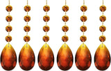 PATIKIL Teardrop Crystal Chandelier, 6 Pack 120mm Length Prisms Part Dark Amber