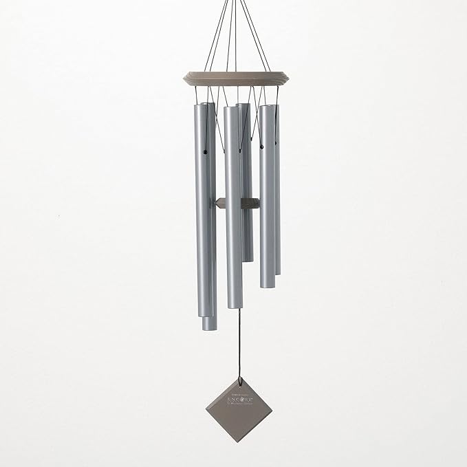 Woodstock Wind Chimes of Pluto Wind Chimes for Outside, 27" Grey Small Light Sound Wind Chime Décor for Outdoor Garden, Patio, Porch, Encore Collection