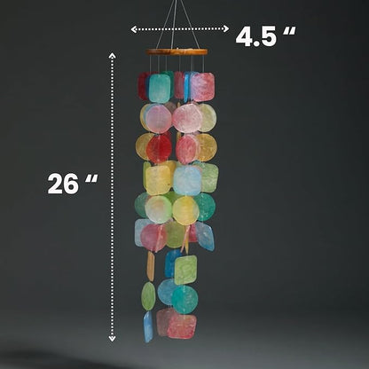 Solange & Frances Beach Wind Chimes for Outside, Beachy Home Decor, Outdoor Decorations, Sea Glass Wind Chimes, Relaxing Beach Gifts for Mom, Mother's Day Beachy Gift