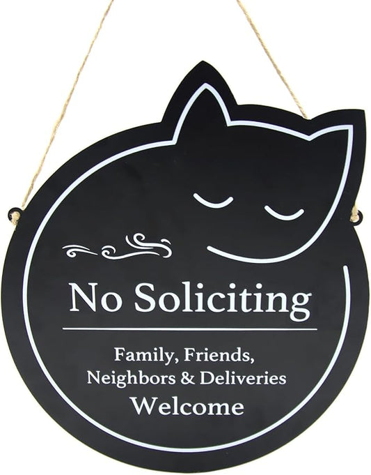 Handook No Soliciting Sign for House Funny Metal No Soliciting Yard Sign (Hang-2)