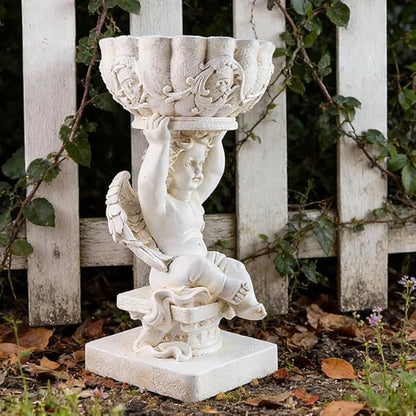 Decorative Roman Column Pedestal, English Rosette Indoor Outdoor Sculptural Garden Plinth Base Statue Riser, Weatherproof Sturdiness Plinth Base Statue Riser for Statues, Flower Pots, Decor, Cast Stone Resin (1449)