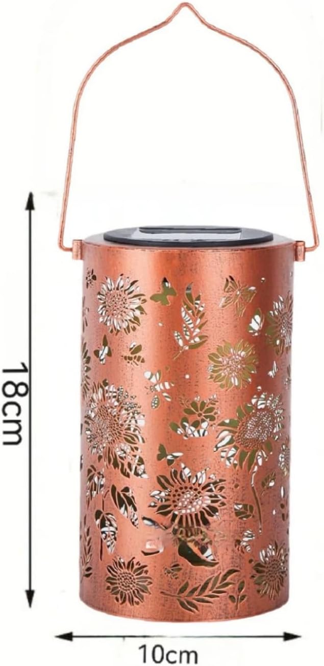 Decorative Solar Mandala Lights, Metal Solar Powered Outdoor Deck Step Wall Lights, Waterproof Solar Mandala Fence Lights Outdoor, for Garden Post Patio Backyard Yard Decor (A)