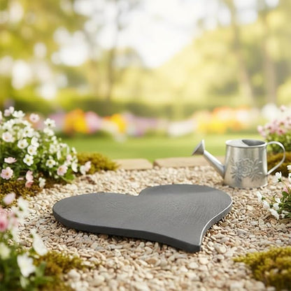 Comfy Hour Rustic Style Collection Cast Iron Garden Stepping Stone - Heart