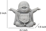 OwMell Japanese Jizo Monk Statue, Buddha Jizo Figurine Memorial Aquarium Statue Ornament - Laughing Buddha