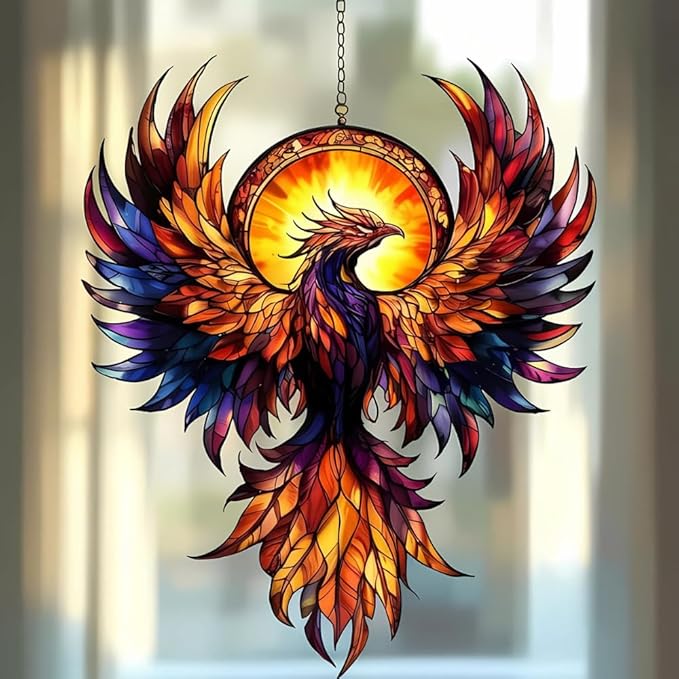Starry Night Cat Acrylic Suncatcher, Boho Suncatchers for Window Hanging Ornament, Stained Glass Effect Art Garden Decor for Cat Lover, Gifts for Mother's Day, Mom, Grandma, Wife, Women, Nana