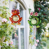 Garden Suncatcher, 2 Pack Hanging Frog Suncatchers with Rainbow Maker Crystal, Hand-Painted Metal Sun Catchers Indoor Window for Garden, Patio, Balcony, Indoor Window