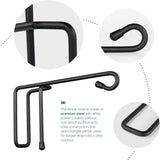 Vinyl Fence Hooks for Hanging, Heavy Duty Patio Hangers, Outdoor Fence Hangers for Hanging Flower Baskets, Wind Chimes, Planters, Bird Feeders, Lights, Lanterns - 4 Pack - Black Color