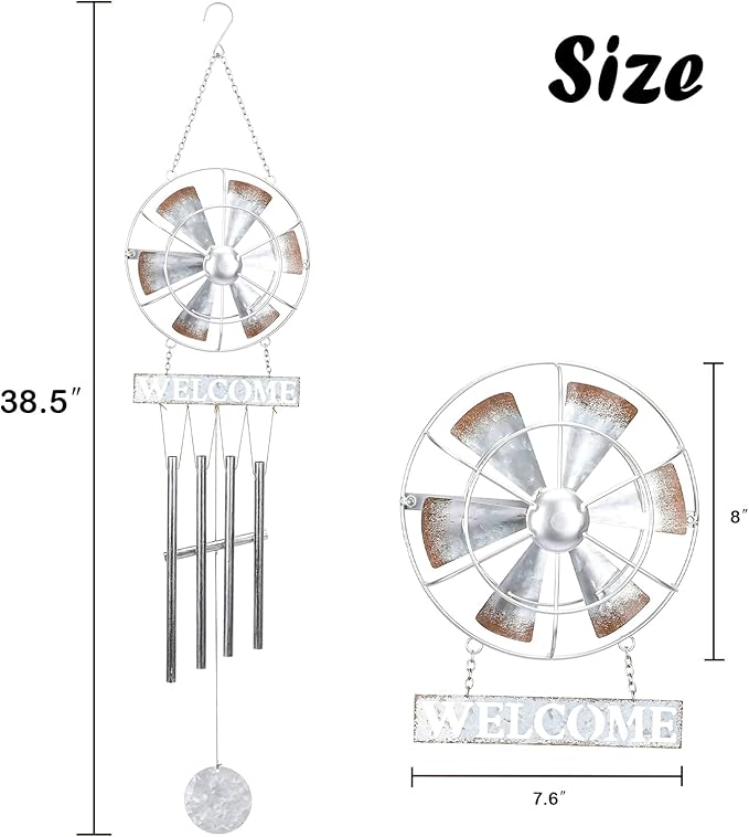 Taman Wind Chimes for Outside - Wind Spinner Decorative Memorial Sympathy Mother Gift for Home, Outdoor, Yard, Patio,Garden Decor, 38.5"
