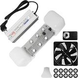 Ultrasonic Mist Maker 6 Head Mist Maker Fogger 5000ml/H Ultrasonic Mister Fogger 200W Atomizer Pond Fogger IP67 Waterproof Fog Mist Machine with Fan for Garden Rockery Halloween Decor (6 Heads+Fan)