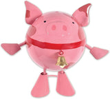 Sunset Vista Designs Funny Yard Decor - Belly Acres Farm Pork Chop Pig Ball-Shaped Metal Garden Sculpture, 3.93" x 20.0" x 6.29", Mini-Chop