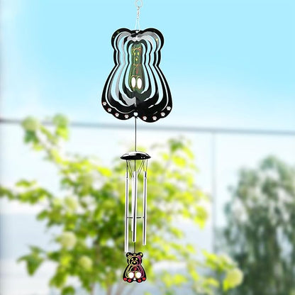 Outdoor Wind Chimes, Memorial Wind Chimes, Cardinal Wind Chimes, Outdoor Garden Decoration Corridor Decorative Wind Chimes, The Best Choice for Mom, Grandma and Sister, A Good Gift Idea(Little Bear)