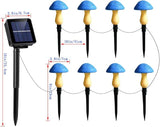 Solar Mushroom Lights Garden Decor 8 Blue Crack Mushrooms Outdoor Decor Stake Lights, Waterproof Solar Pathway Light Gardening Gifts for Landscape Easter Gnomes Yard Halloween Christmas Decorations