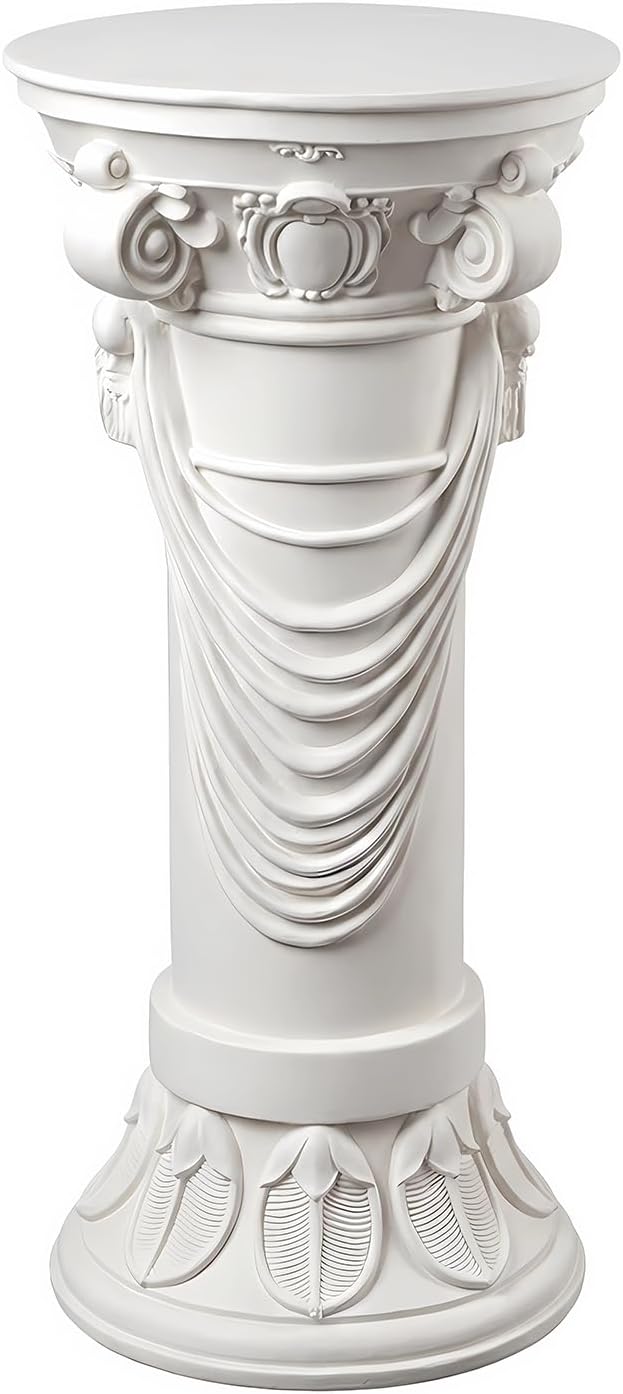 Outdoor Roman Column, MgO Stone-Look Garden Pedestal, Weather-Resistant Decorative Pillar for Porch, Patio, Yard, Wedding and Event Decor