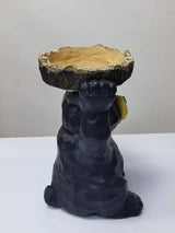 Hi-Line Gift Ltd Sitting Bear Holding Bird Bath Garden Decor