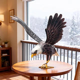 Kircust Metal Bald Eagle Large Outdoor Statues Garden Decor Sculptures Statues Outdoor Majestic America Eagle Bird Decor for Patio Yard and Lawn, 17-Inch Wide, Man Gift