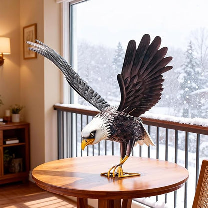 Kircust Metal Bald Eagle Large Outdoor Statues Garden Decor Sculptures Statues Outdoor Majestic America Eagle Bird Decor for Patio Yard and Lawn, 17-Inch Wide, Man Gift