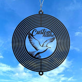 Personalized Seagull Metal Wind Spinner, Custom Outdoor Ornament for Yard Display, Kinetic Coastal Sculpture, Beach Gift (Seagull Garden Wind Spinner)