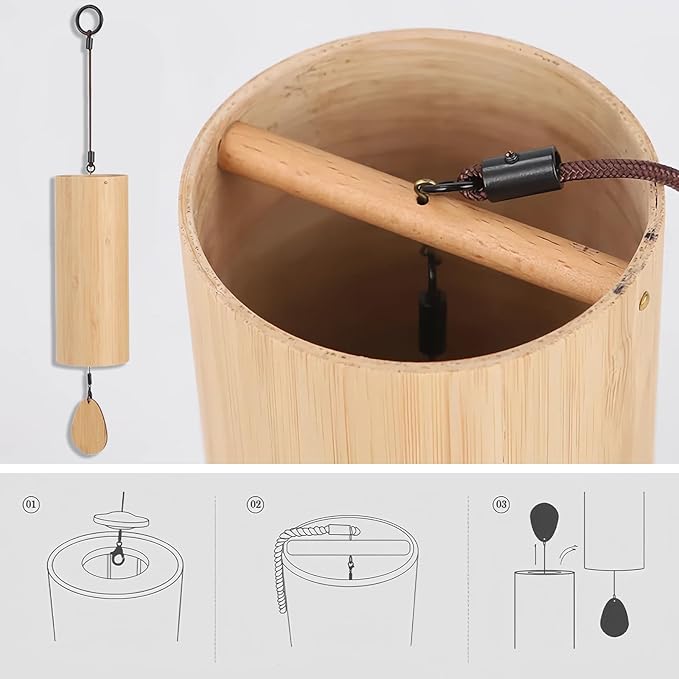 Bamboo Wind Chimes for Sound Healing Windchime for Meditation Home & Garden Decoration as Gifts G-Chord