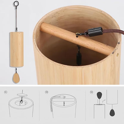 Bamboo Wind Chimes for Sound Healing Windchime for Meditation Home & Garden Decoration as Am-Chord