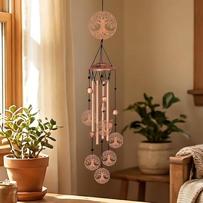 ORIGACH Tree of Life Wind Chimes, Metal Wind Chimes for Outside, Decor for Lawn, Patio, Home, Garden, Large Wind Chime Gifts for Birthday Family & Friends