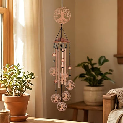 ORIGACH Tree of Life Wind Chimes, Metal Wind Chimes for Outside, Decor for Lawn, Patio, Home, Garden, Large Wind Chime Gifts for Birthday Family & Friends