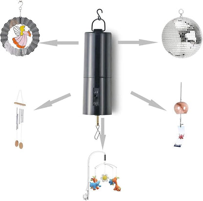 Wind Spinner Disco Ball Motor, Rotating Mobile Whirligigs Kinetic Outdoor with Battery, Mirror Ceiling Hanging for Yard Chime Wind Socks(1PC)