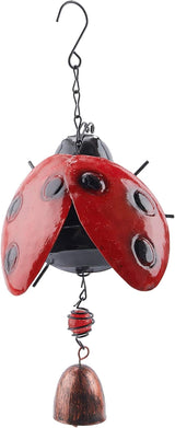 GORGECRAFT Metal Ladybug Wind Chime Lucky Wind Bell Rustic Home Ornaments for Garden Yard Patio Indoor Outdoor Hanging Decoration