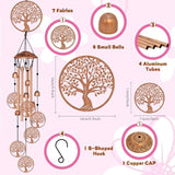 Large Aluminium Wind Chimes 33" Outdoor Deep Tone Memorial Wind Chime with Tree of Life Wind Catcher, Sympathy for Loss of Loved Mom Father,Metal Wind Chimes for Garden Patio Home Decor