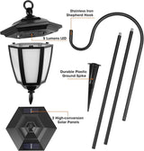 Viewsun 34 Inch Solar Hanging Lights, Shepherd Hook Lights with 4 Lighting Modes Waterproof Outdoor Decorative Solar Lantern Lights for Garden Decor, Patio, Backyard, Pathway, 4 Pack
