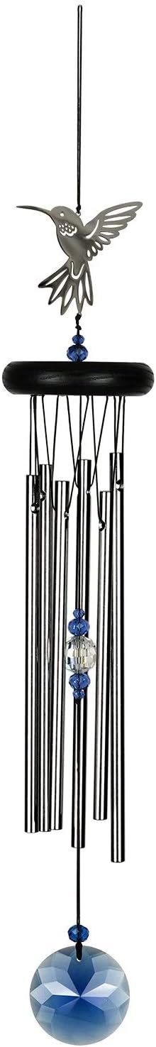 Woodstock Chimes Signature Collection, Crystal Hummingbird Chime, 18'' Decor Designs Wind Chimes for Outdoor, Patio, Home or Garden Décor (WFHU)