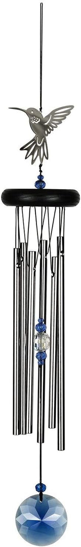 Woodstock Chimes Signature Collection, Crystal Hummingbird Chime, 18'' Decor Designs Wind Chimes for Outdoor, Patio, Home or Garden Décor (WFHU)