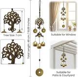 Wind Chimes Outdoor Fortune Tree WindChimes Metal Bells Wind Chime Christmas Decor Home Garden Hanging Decoration Gift One Size