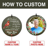 Personalized Wind Chimes with Photo, 36inch Memorial Wind Chime, in Loving Memory Sympathy Gifts, Custom Cardinal Wind Chimes for Loss of Loved Dad/Grandpa (Produced in USA)