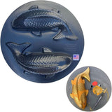 AUTUMN Fish Koi Garden Decor Mold, Concrete Cement Mold, Fish for Garden Figure, DIY Outdoor Decor, Koi Statue for Garden. One Mold - 2 Fish