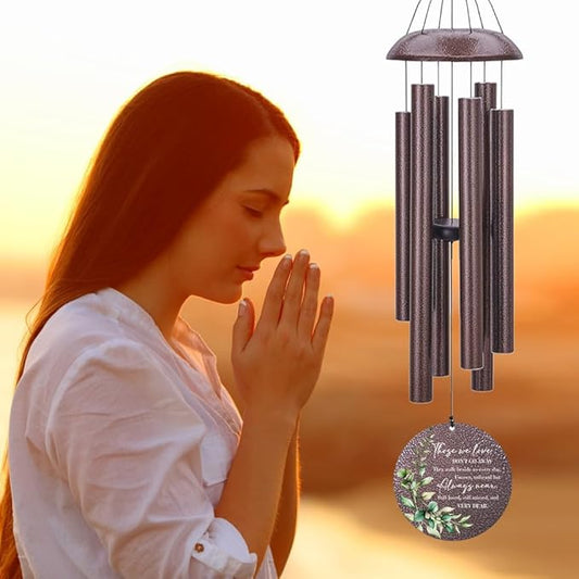 Sympathy Wind Chimes, Personalized Wind Chime for Loss of Loved Father/Mother/Lover, Commemorative Sympathy Bereavement Condolences Gifts for Funeral 36inch (Produced in USA)