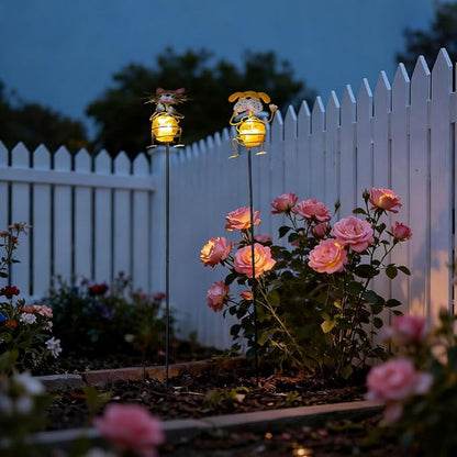 Solar Garden Lights,26''H Cat Dog Waterproof Decorative Solar Stake Light,Decorative Statues Figurine Lights for Lawn Patio Pathway for Outside