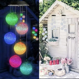 Wind Chime Outside Color Changing Ball Wind Chimes, LED Mobile Solar Lamp for Mom Grandma Waterproof Outdoor Solar Lights for Garden Patio Party Yard.