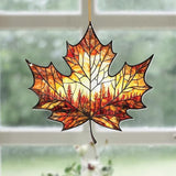 Stained Glass Acrylic Maple Leaf Ornament – Autumn & Christmas Tree Decoration 2026, Fall Harvest Sun Catcher, Nature-Themed Holiday Décor, Maple Leaf Gift for Home & Garden(Sun-14)