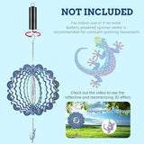 DREAMYSOUL Metal 12" Wind Spinner, Gecko Hanging Wind Spinner for Yard and Garden 3D Kinetic Wind Sculpture Indoor Outdoor Patio Decoration
