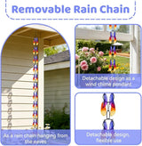 dreamysoul Rain Chains for Outside, 7.87FT Adjustable Glass Rain Chain, Leaf Decorative Rain Catcher Chains for Gutters Downspout, Eaves, Drainage