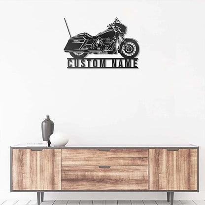 Custom Motorcycle Metal Wall Art, Personalized Motorcycle Garage Name Sign, Customized Family Name Wall Decor, Rustic Home Décor/Gift-315