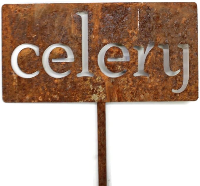 Classic Metal Garden Markers 19 Inches Tall (celery, Naturally Rusted)