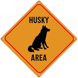 Husky Crossing Xing Sign Beware of Husky Dog Metal Sign Husky Funny Warning Sign Crossing Zone Sign for Farm Yard Front Door Indoor Outdoor Street Sign 10x10in