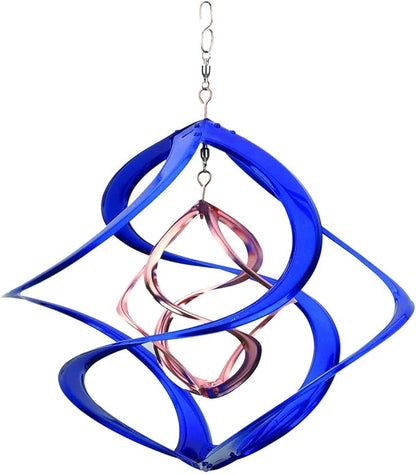 Red Carpet Studios The Original Cosmix Deluxe Helix Wind Spinner, Medium 14-Inch, Double Blue & Copper