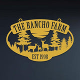Personalized Metal Farm Sign, Customized Family Name Ranch Sign, Large Last Name Sign for Farmhouse Decoration, Outdoor Farm Wall Art, Welcome Sign, Entrance Gate Sign, Farm Lovers Gift, Garden Decor