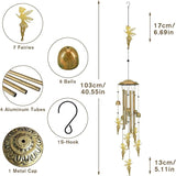 Wind Chimes for Outside Unique - Large Flower Fairy Garden Sympathy Wind Chimes Outdoor Decor, Home/Lawn/Porch/Patio/Yard Decorations, Memorial Festival Gifts for Mom/Mothers/Grandma